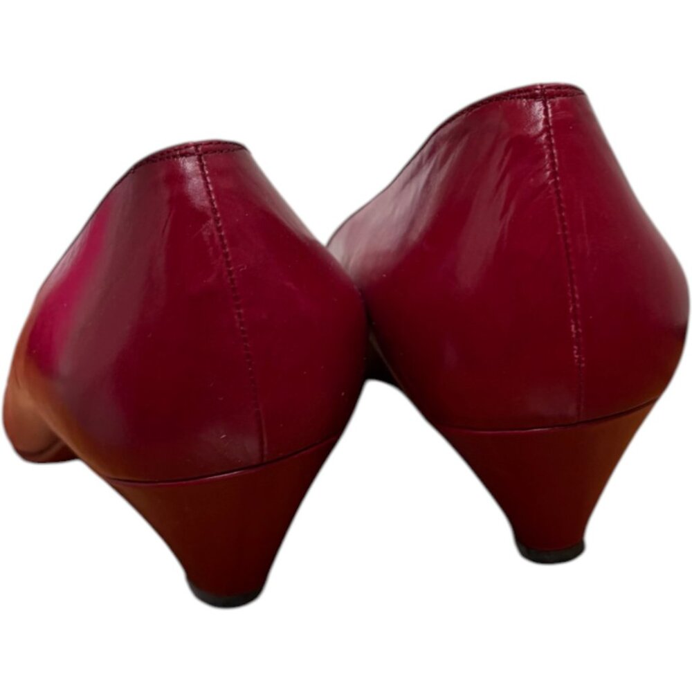 Vintage Bruno Magli Size 8.5 Italian Leather Heels Red Bottom Kitten Heel 80's - Picture 3 of 8